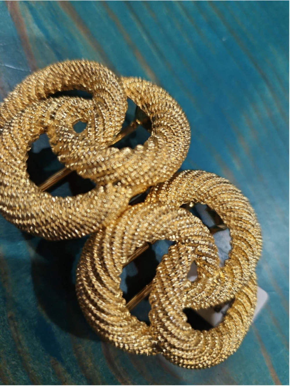 Douglas Paquette Twisted Knot Belt Buckle Set 2 Piece New Old Stock - Picture 2 of 9